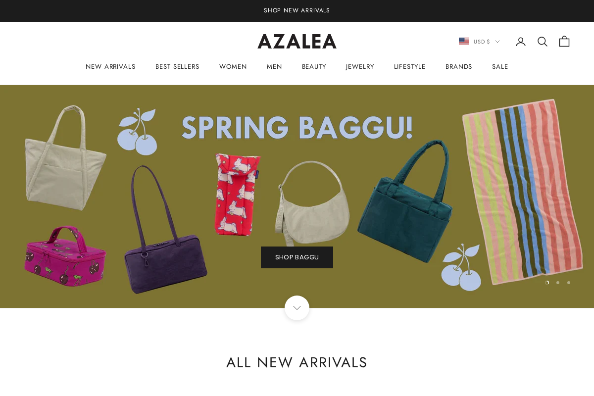 Azalea Boutique homepage screenshot