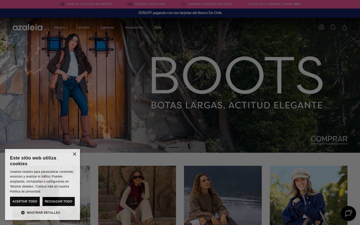 azaleia.cl homepage screenshot