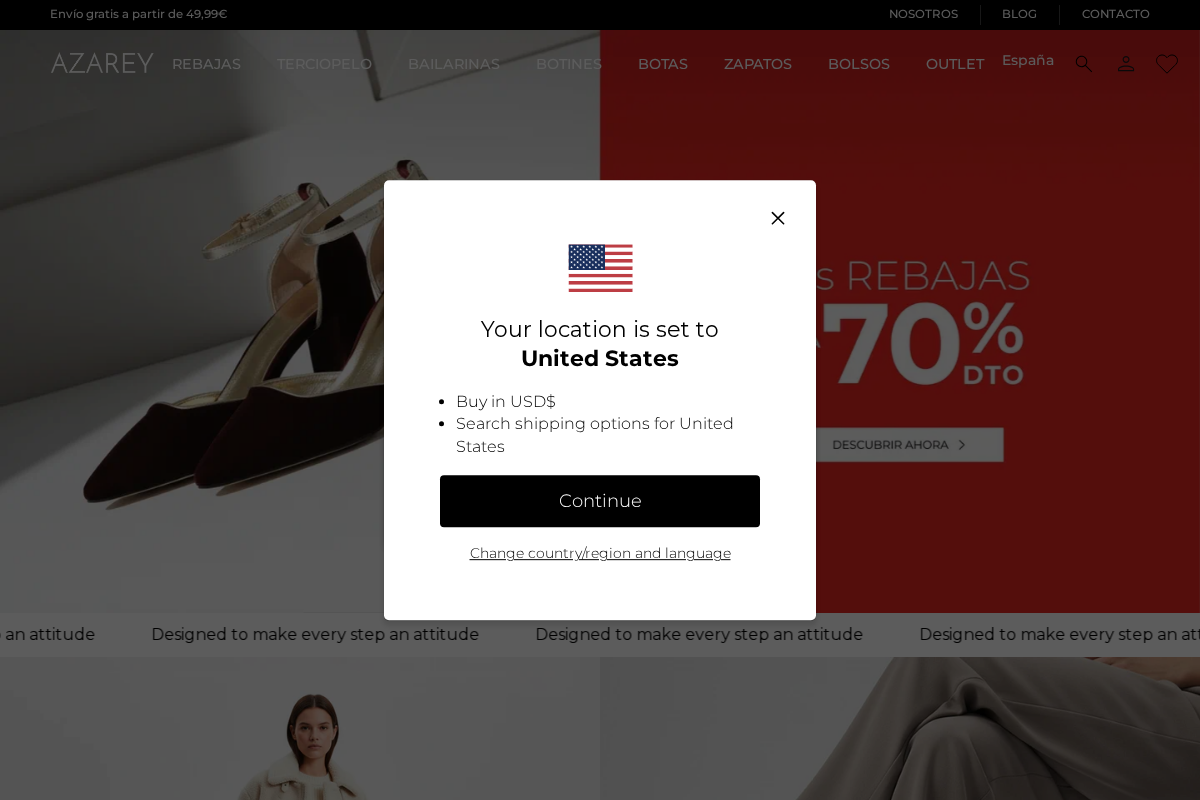 AZAREY SHOES homepage screenshot