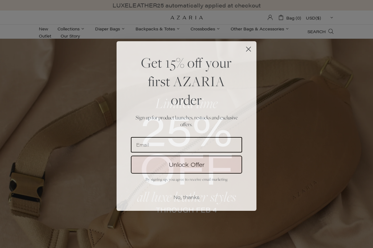 azaria.com homepage screenshot