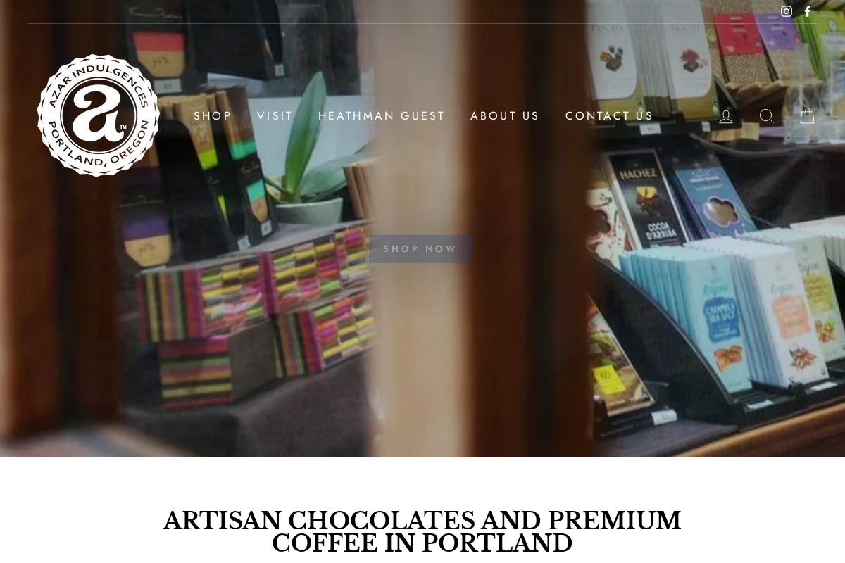 AZAR INDULGENCES homepage screenshot