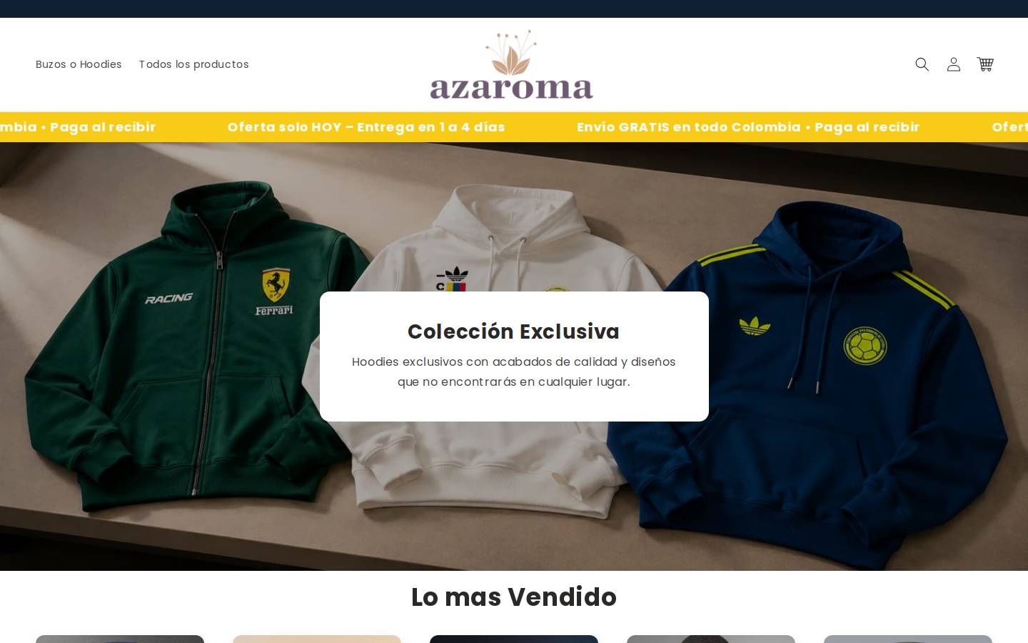 azaroma.com homepage screenshot