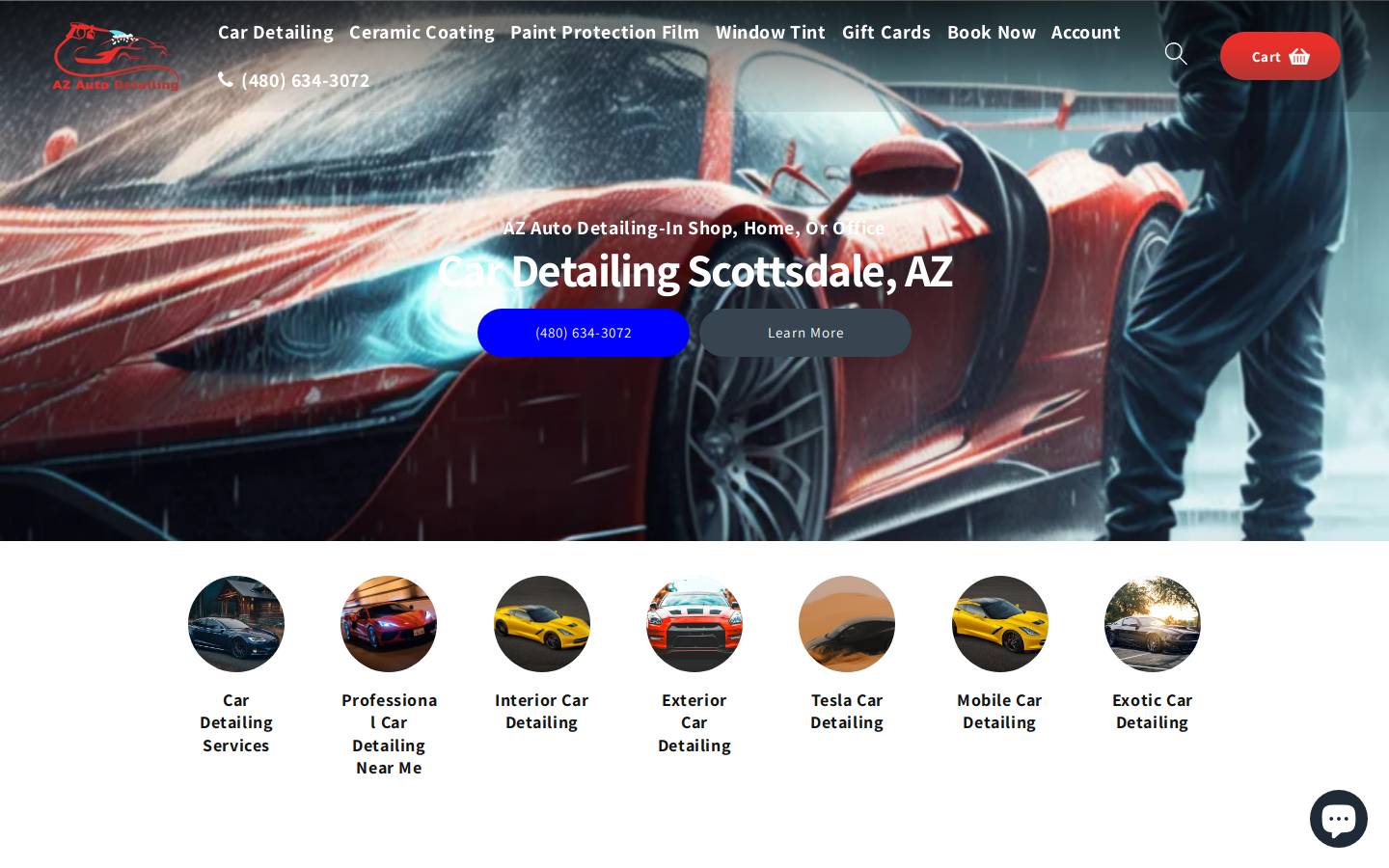 azautodetailing.com homepage screenshot
