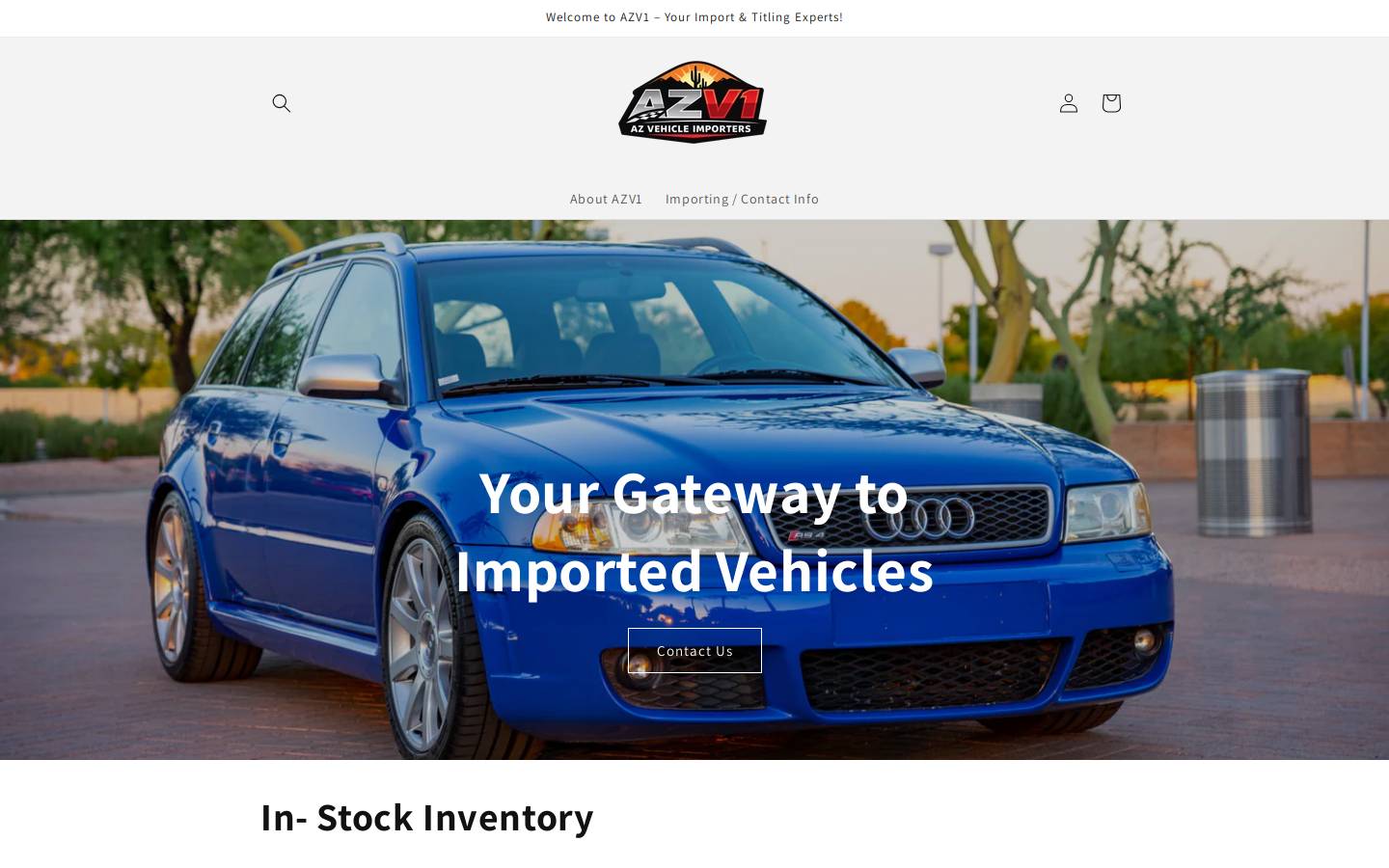 azautoimports.com homepage screenshot