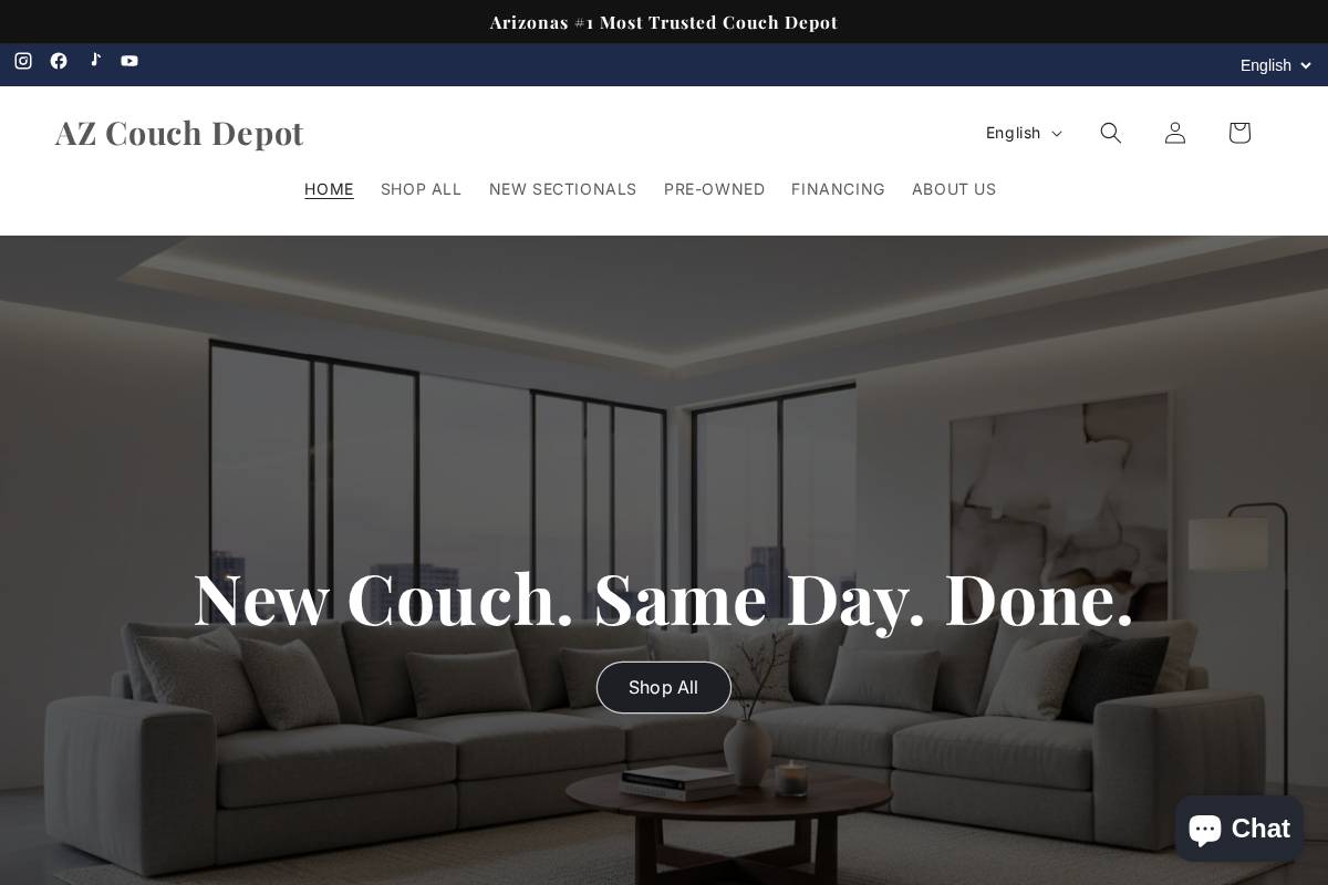 azcouchdepot.com homepage screenshot