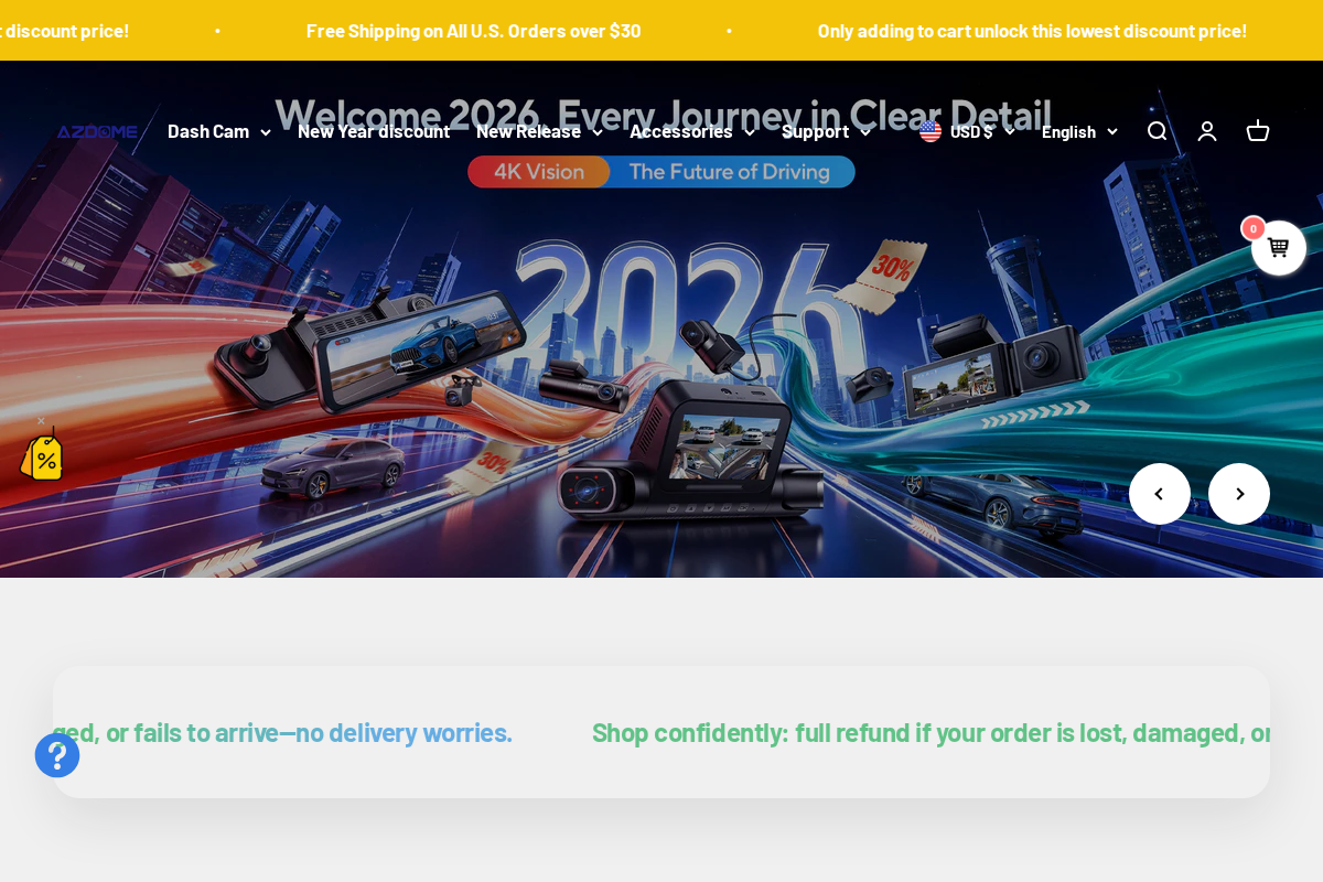 AZDOME homepage screenshot