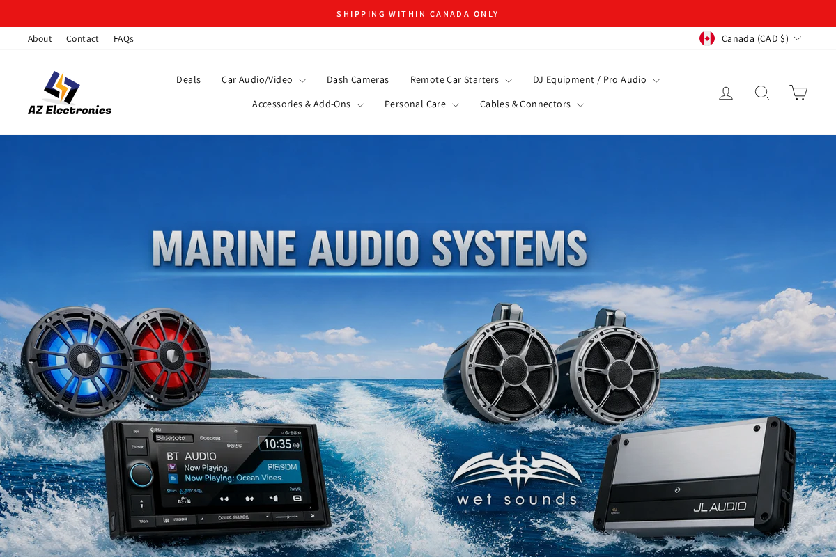 AZ Electronics homepage screenshot