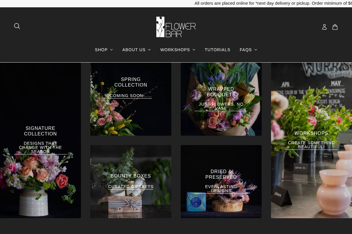 azflowerbar.com homepage screenshot