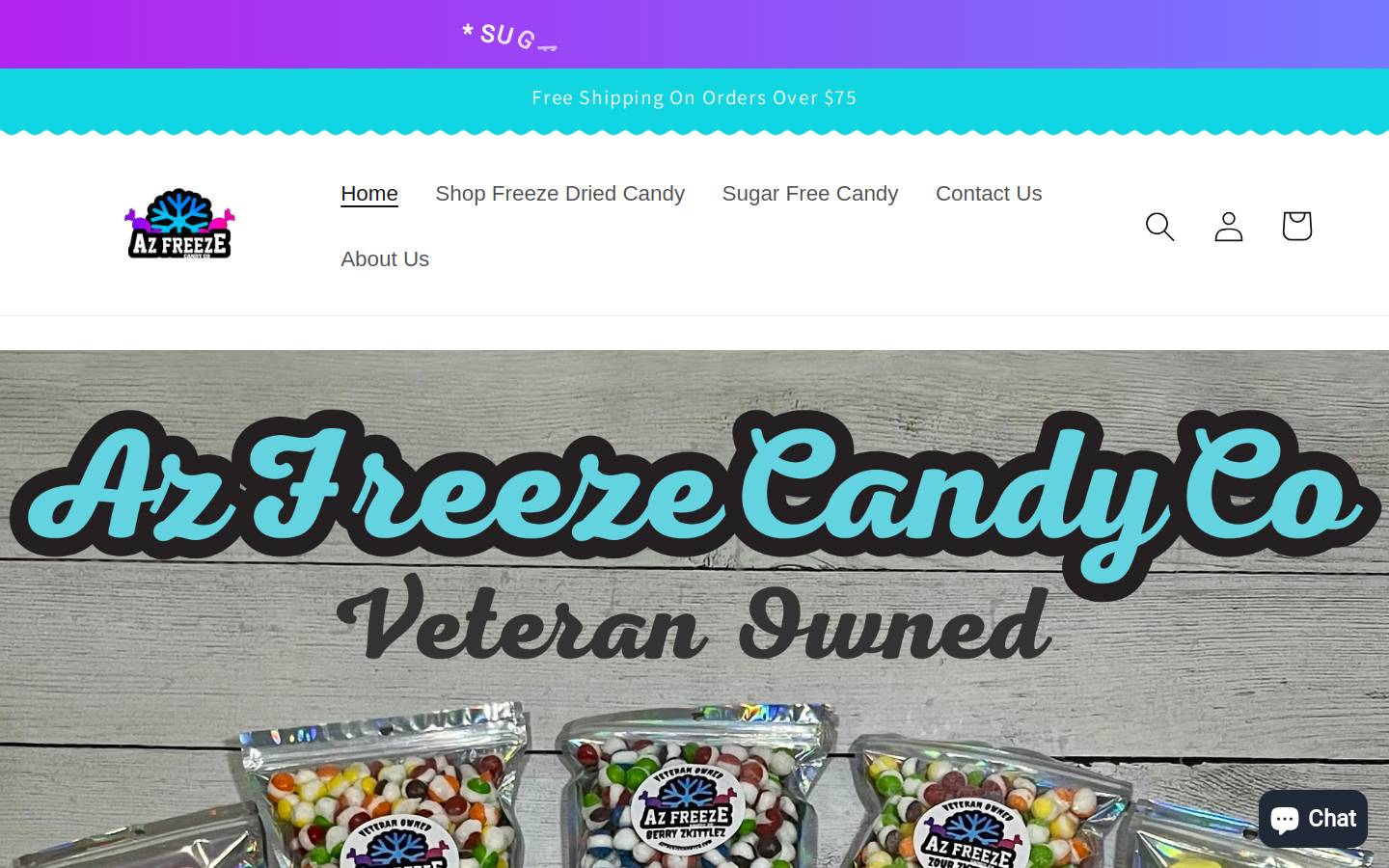 azfreezecandyco.com homepage screenshot