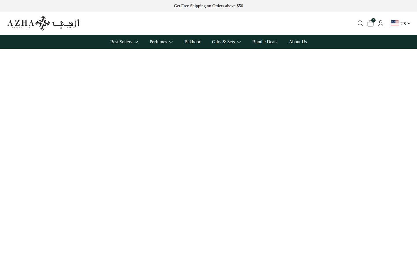 azhaperfumes.com homepage screenshot