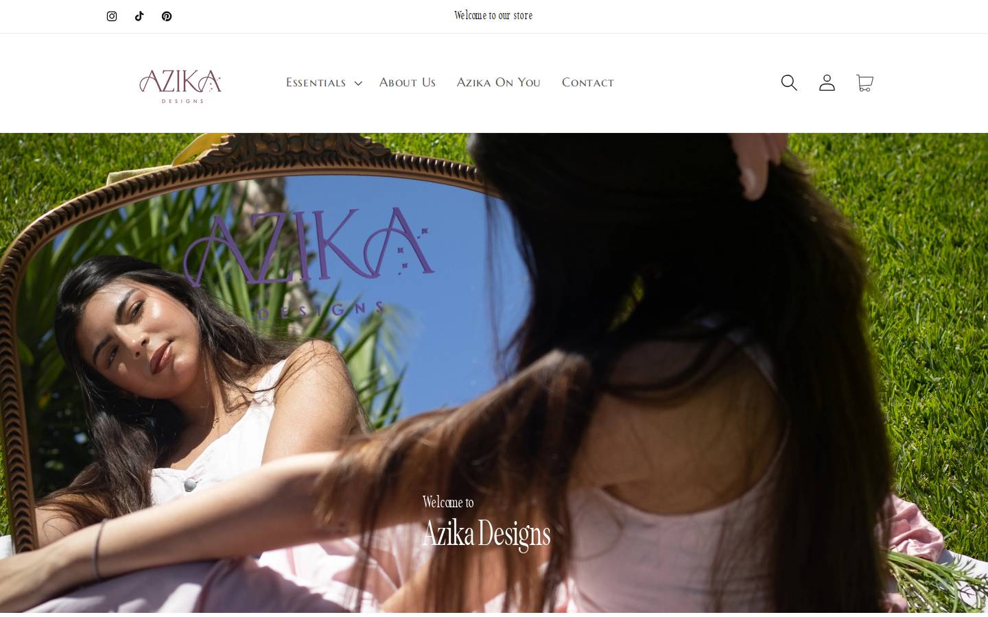 azikadesigns.com homepage screenshot