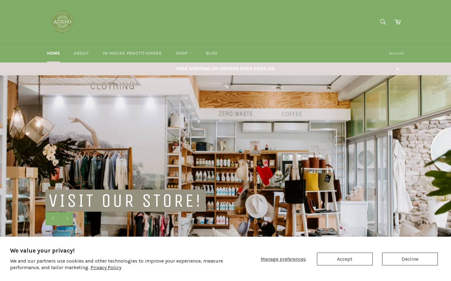 azikho.com homepage screenshot