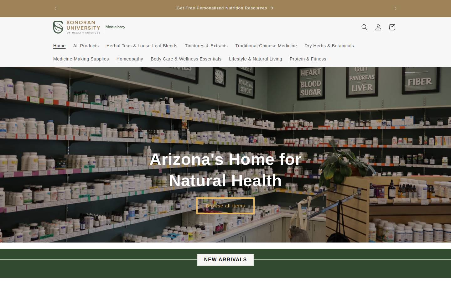 azmedicinary.com homepage screenshot