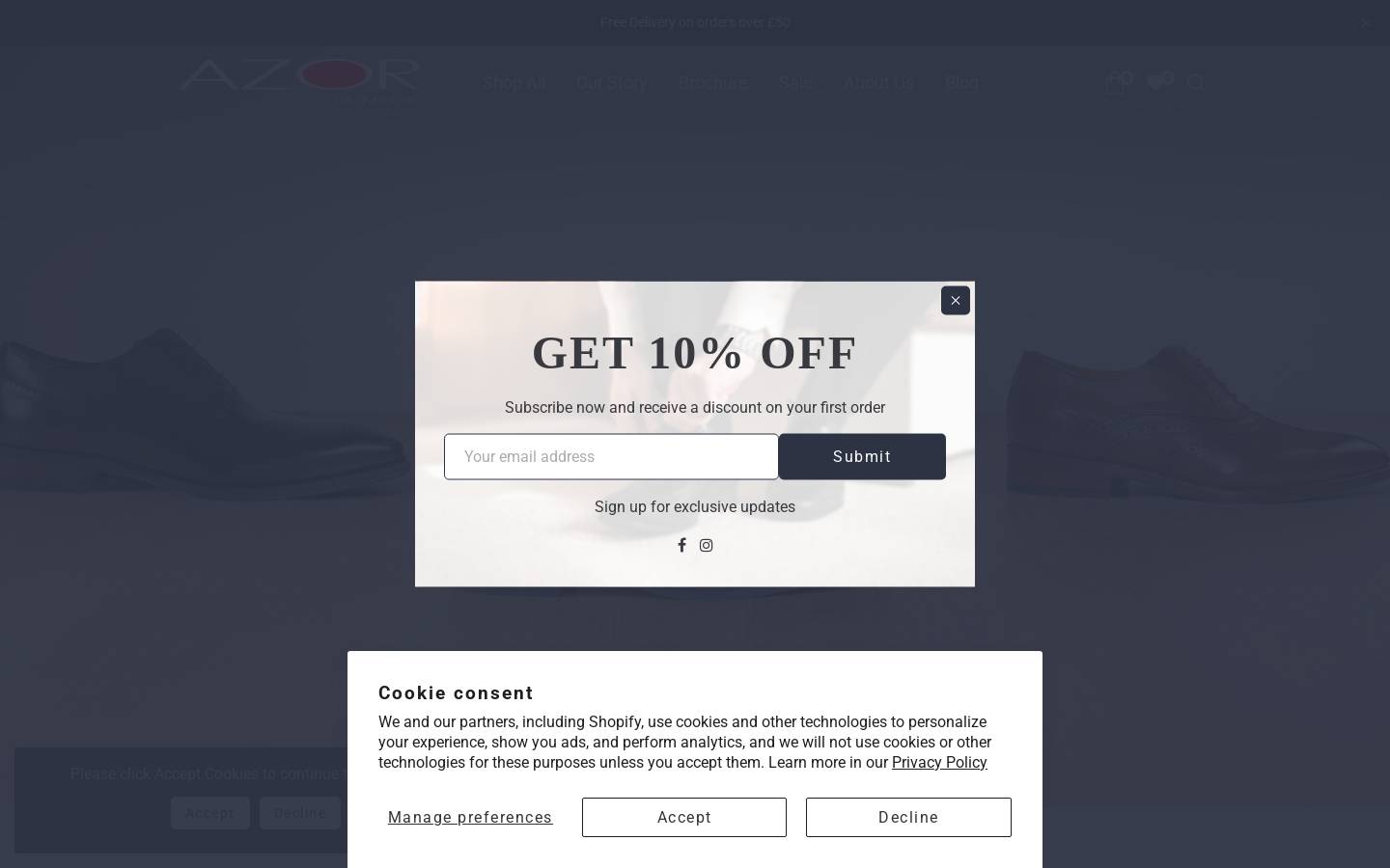 azor.co.uk homepage screenshot