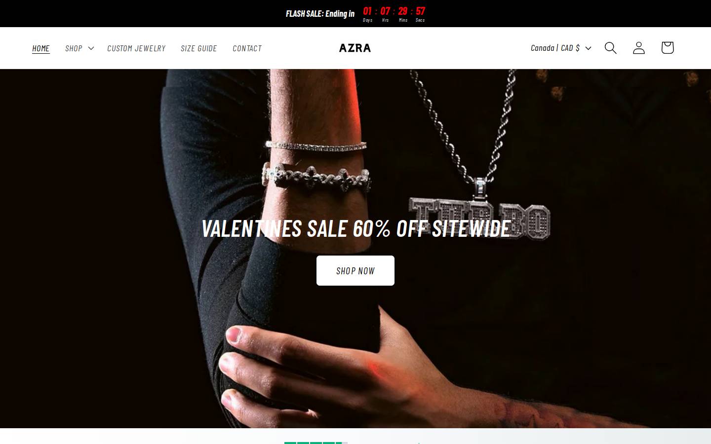 azrajewels.com homepage screenshot
