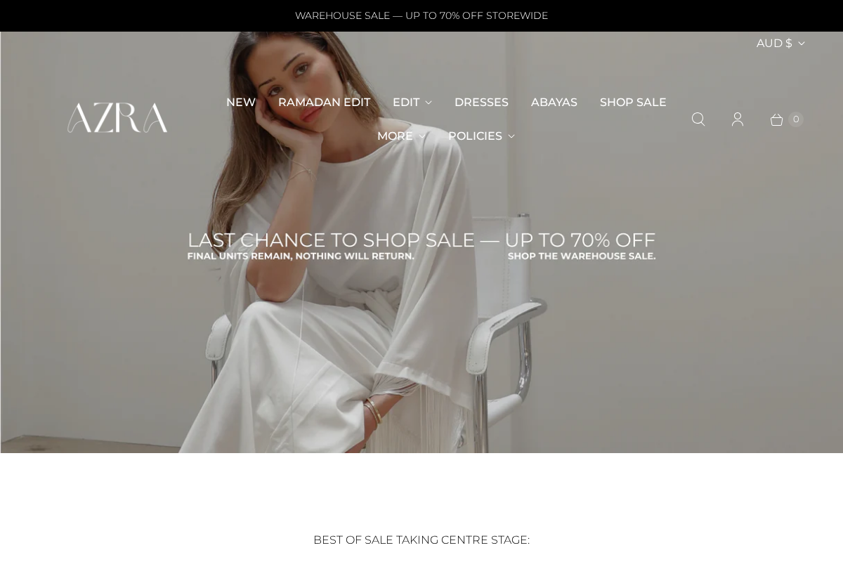 Azra the Label homepage screenshot