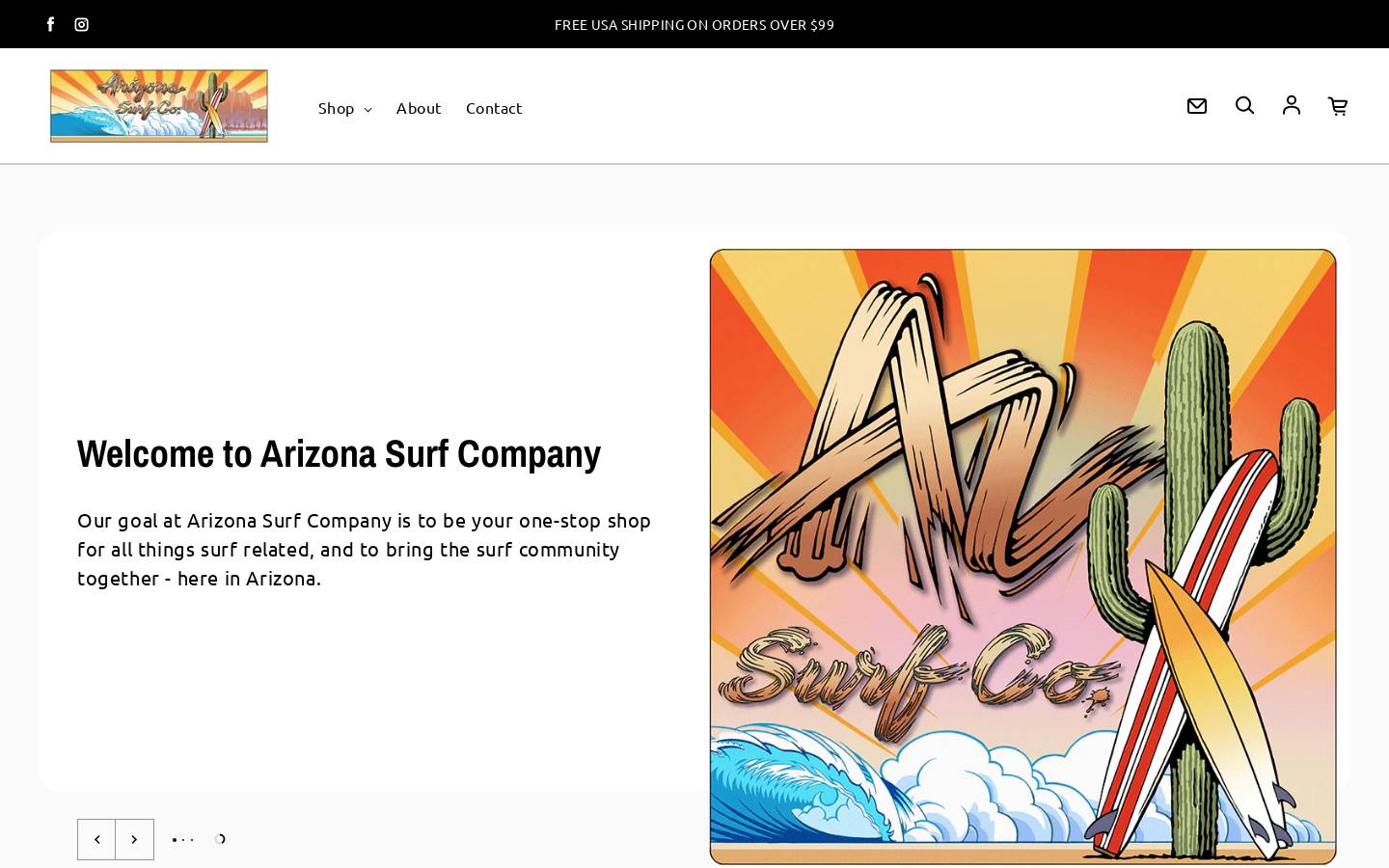 azsurfco.com homepage screenshot