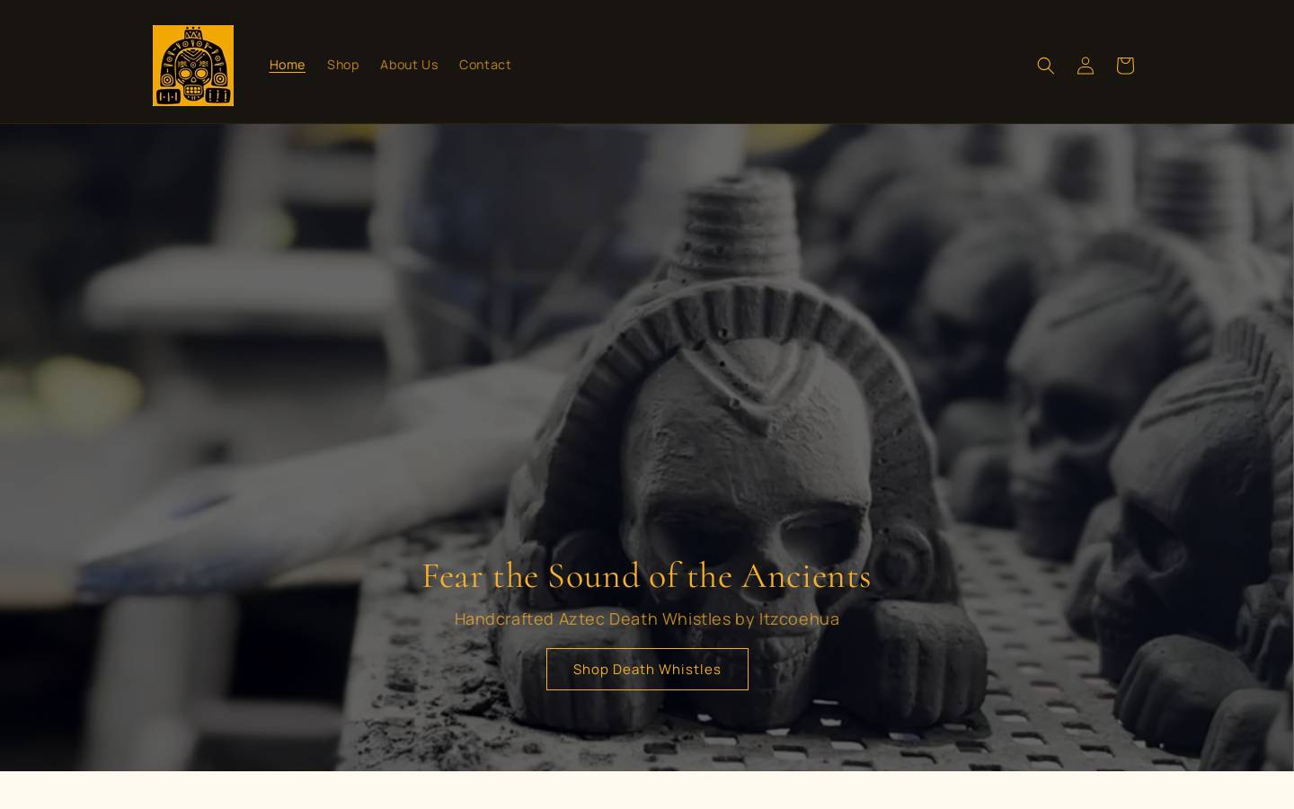 aztecdeathwhistles.com homepage screenshot