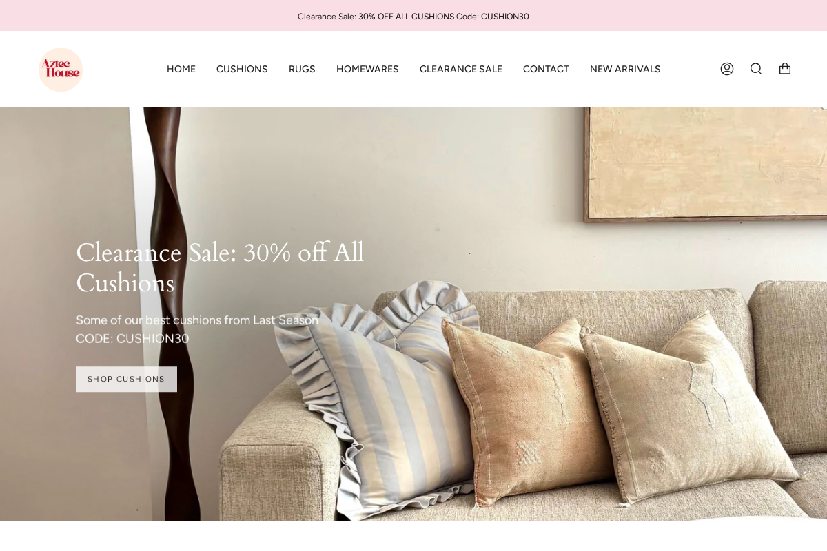 Aztec House homepage screenshot