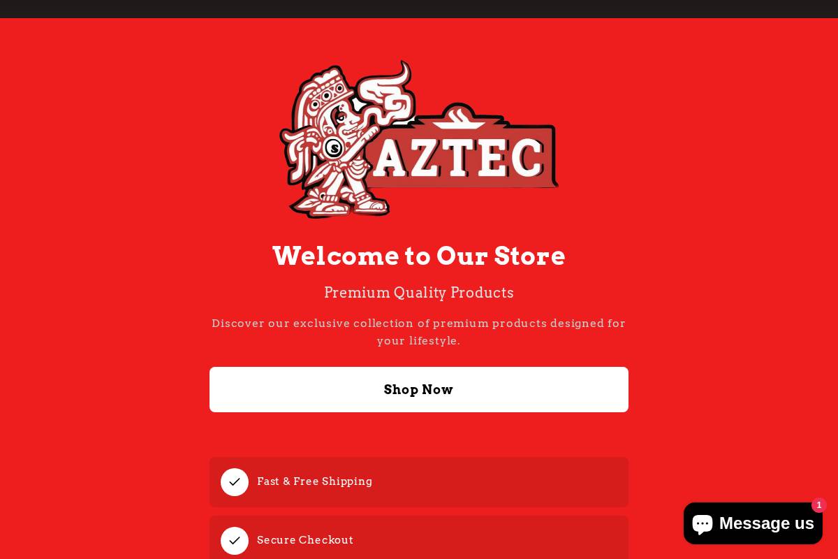 aztecsmokeshop.com homepage screenshot