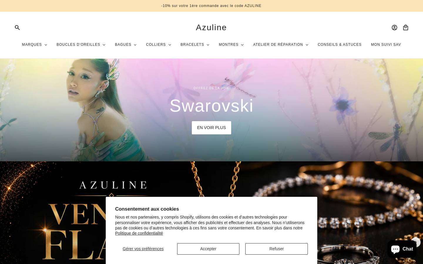 azuline.fr homepage screenshot