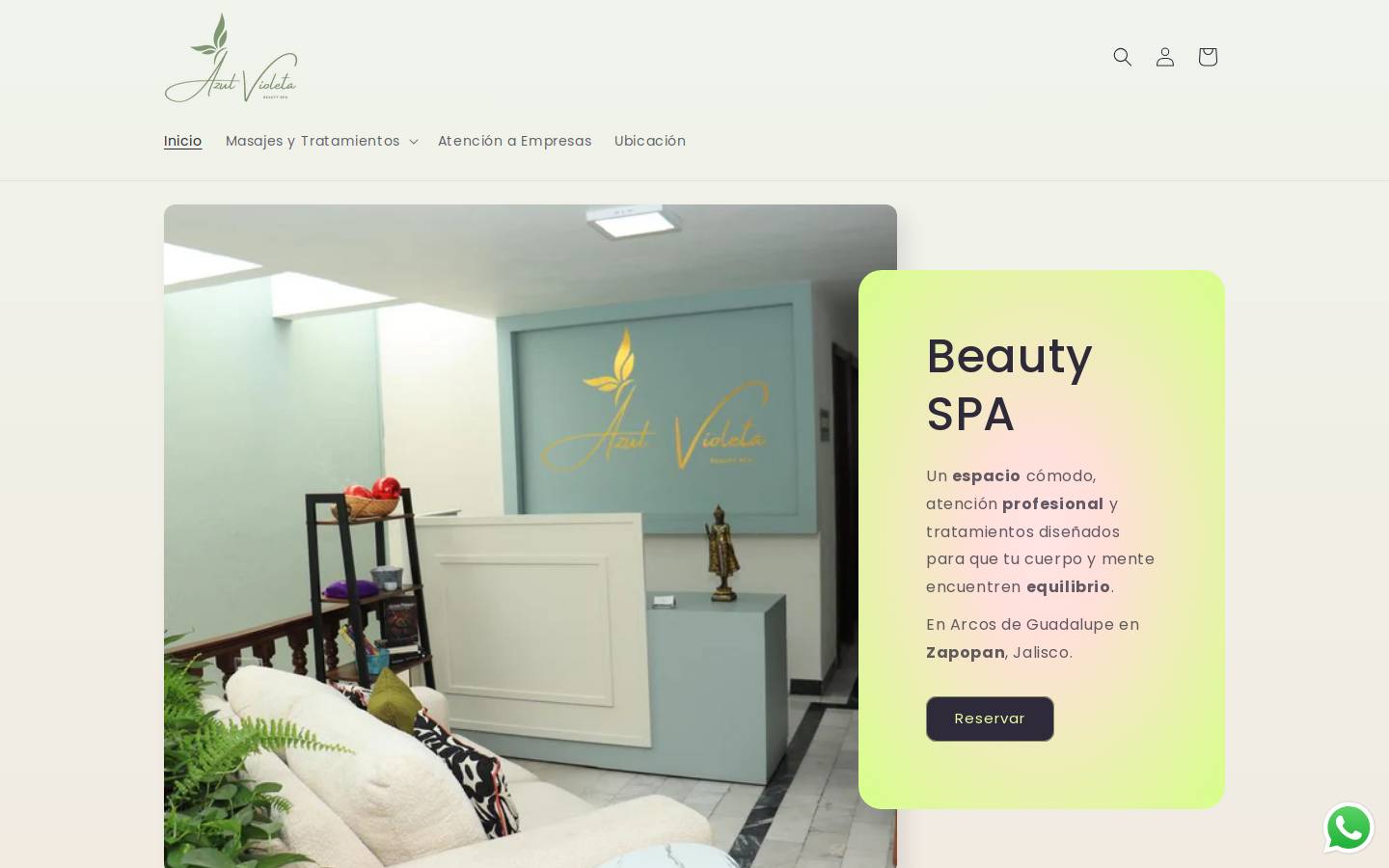 azulvioletaspa.com homepage screenshot
