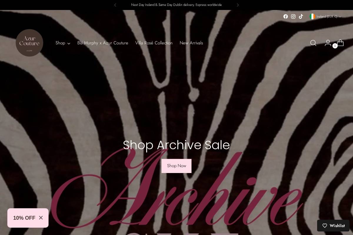 azur-couture.com homepage screenshot