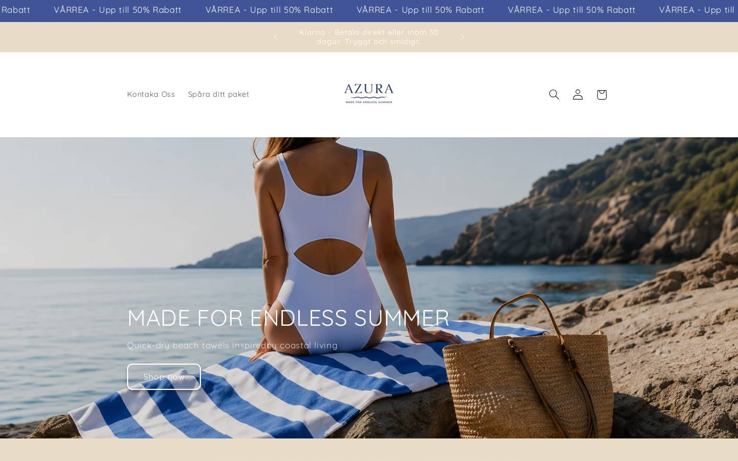 azura.se homepage screenshot