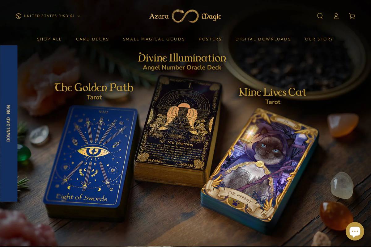 azuramagic.com homepage screenshot