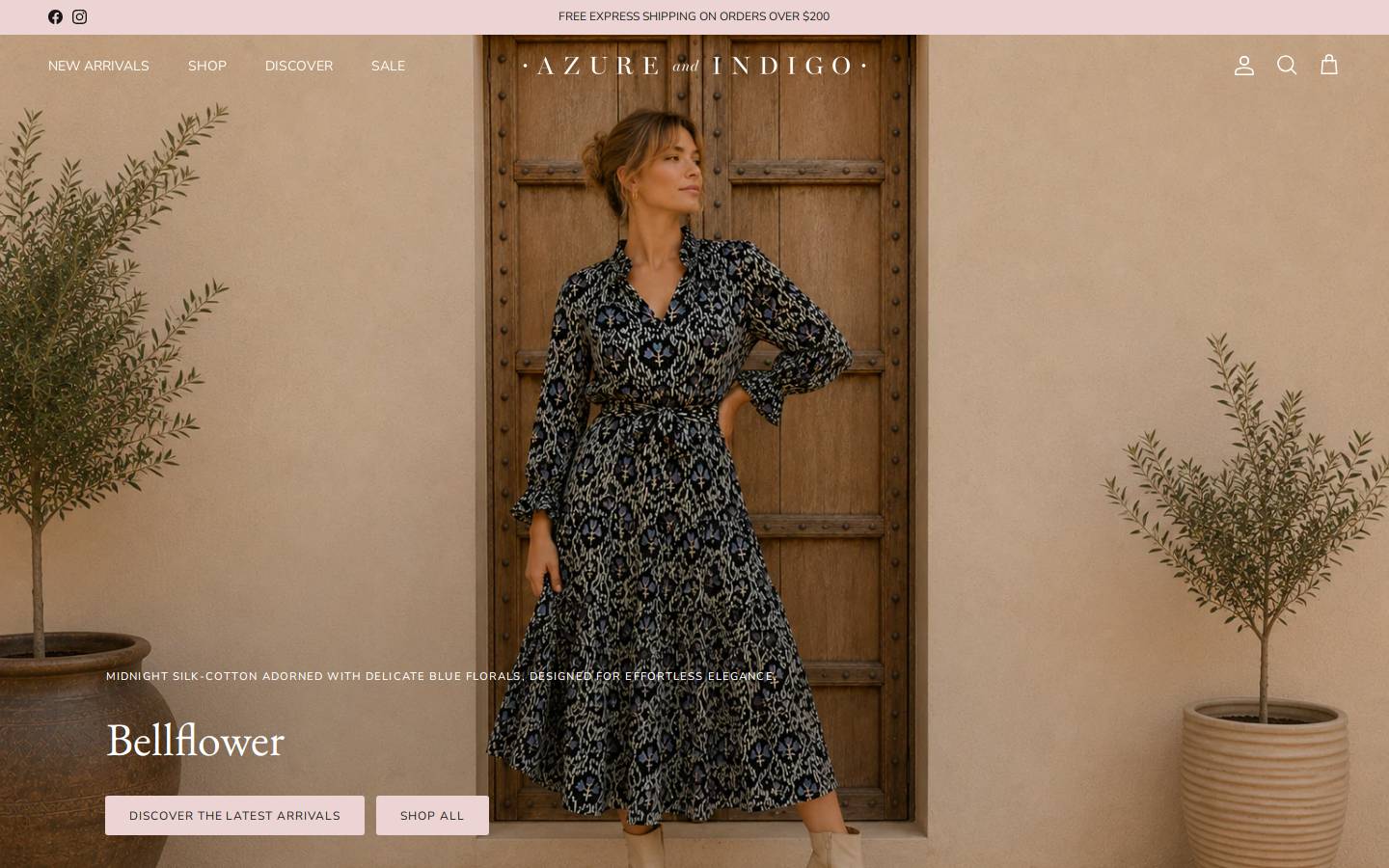 azureandindigo.com homepage screenshot