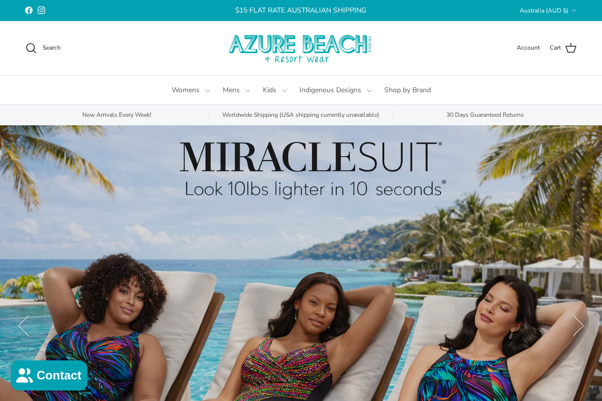 azurebeach.com.au homepage screenshot