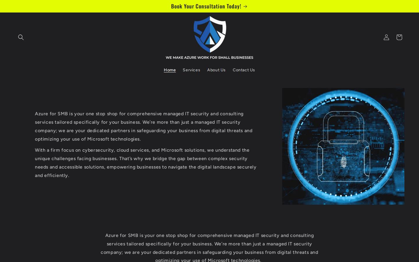 azureforsmb.com homepage screenshot