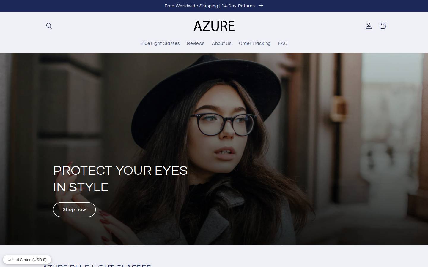 azurewears.com homepage screenshot