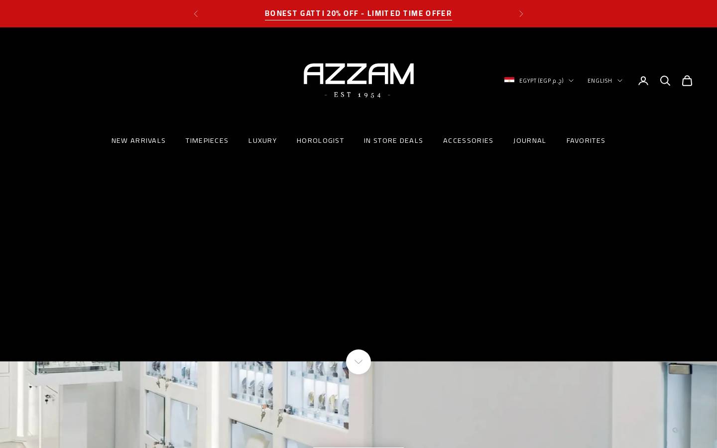 azzamwatches.com homepage screenshot