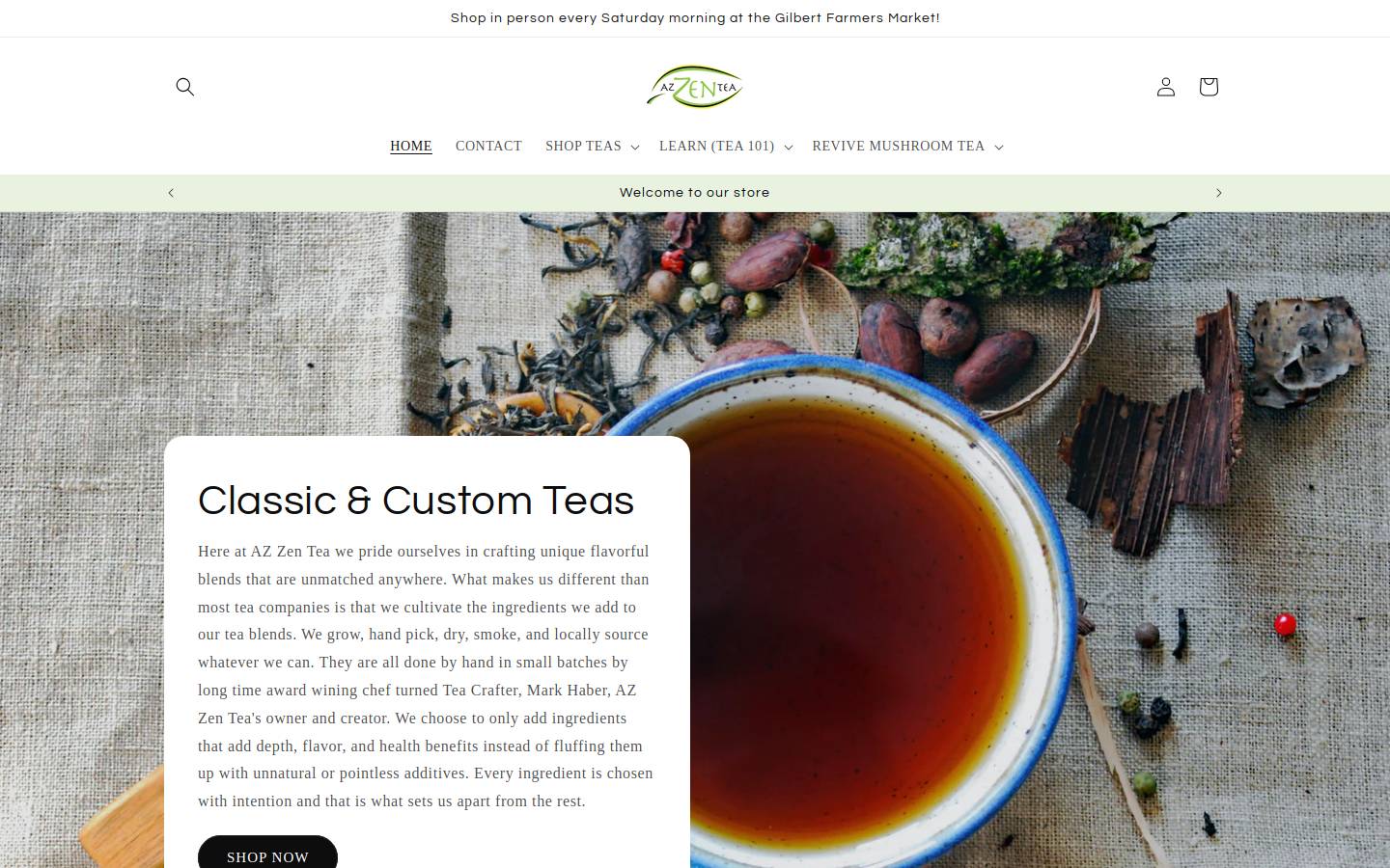 azzentea.com homepage screenshot