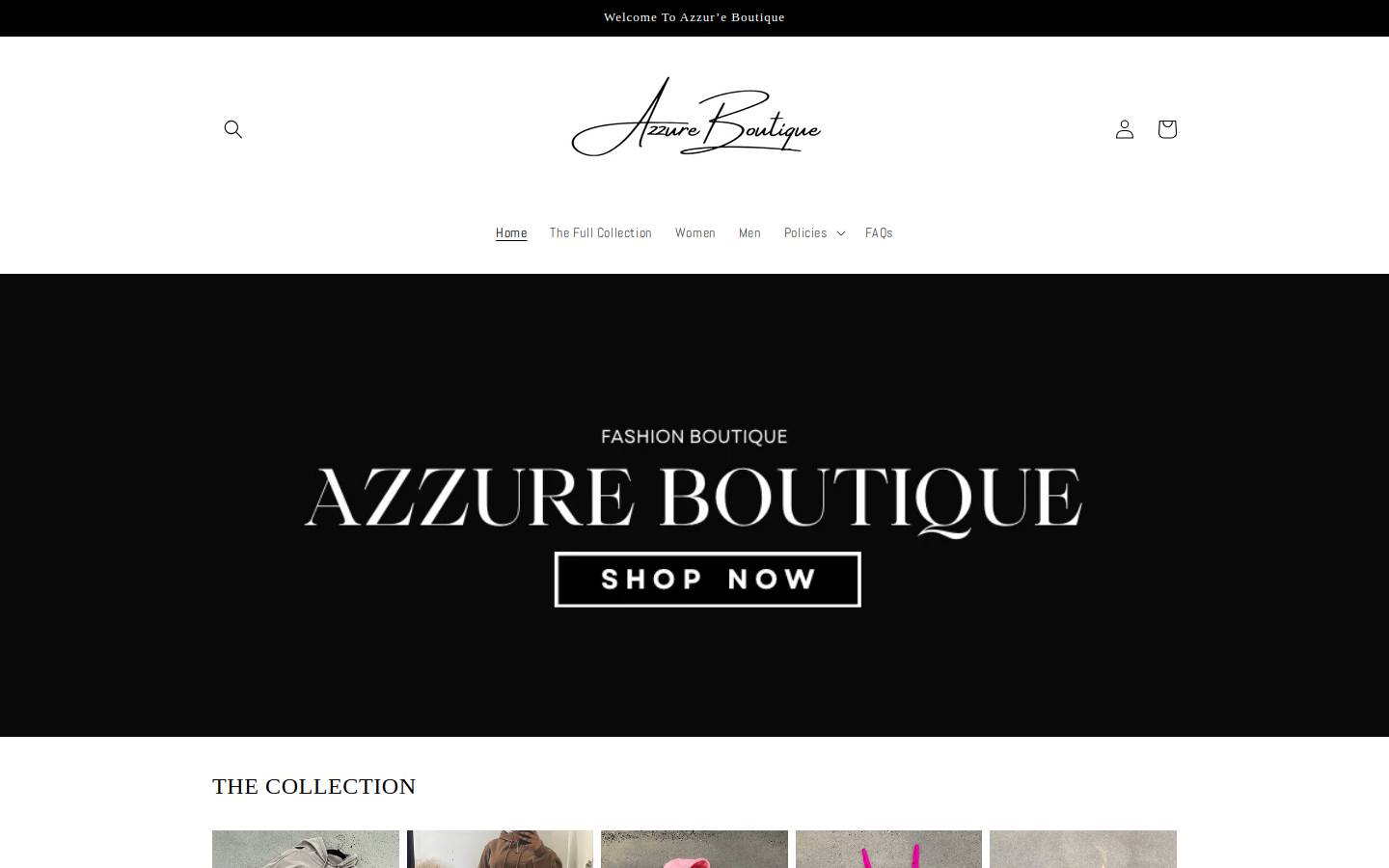 azzureboutique.co homepage screenshot