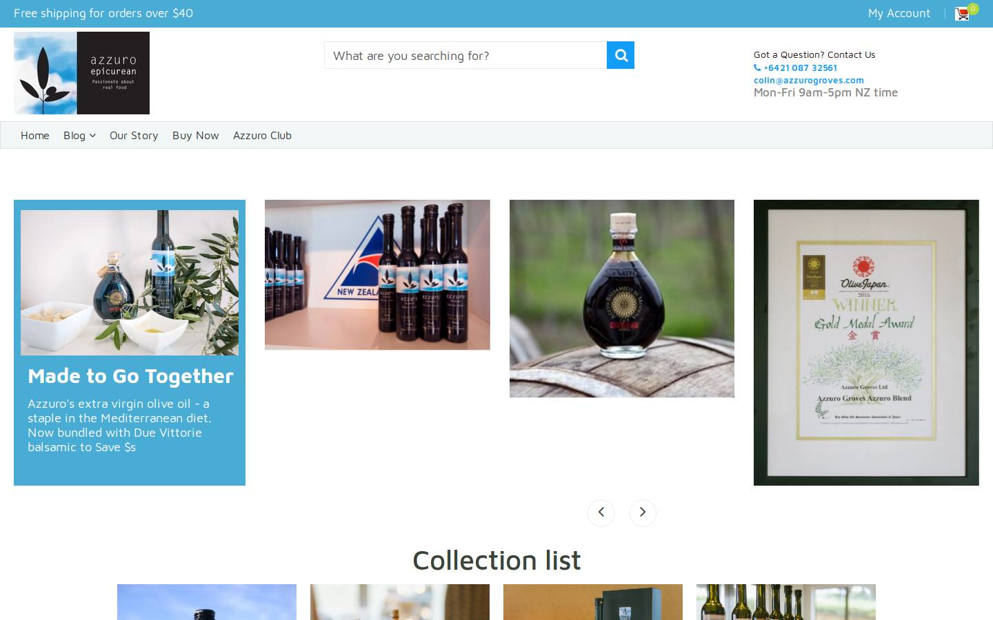 azzurogroves.com homepage screenshot