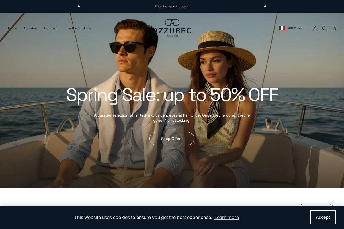 Azzurromilano homepage screenshot