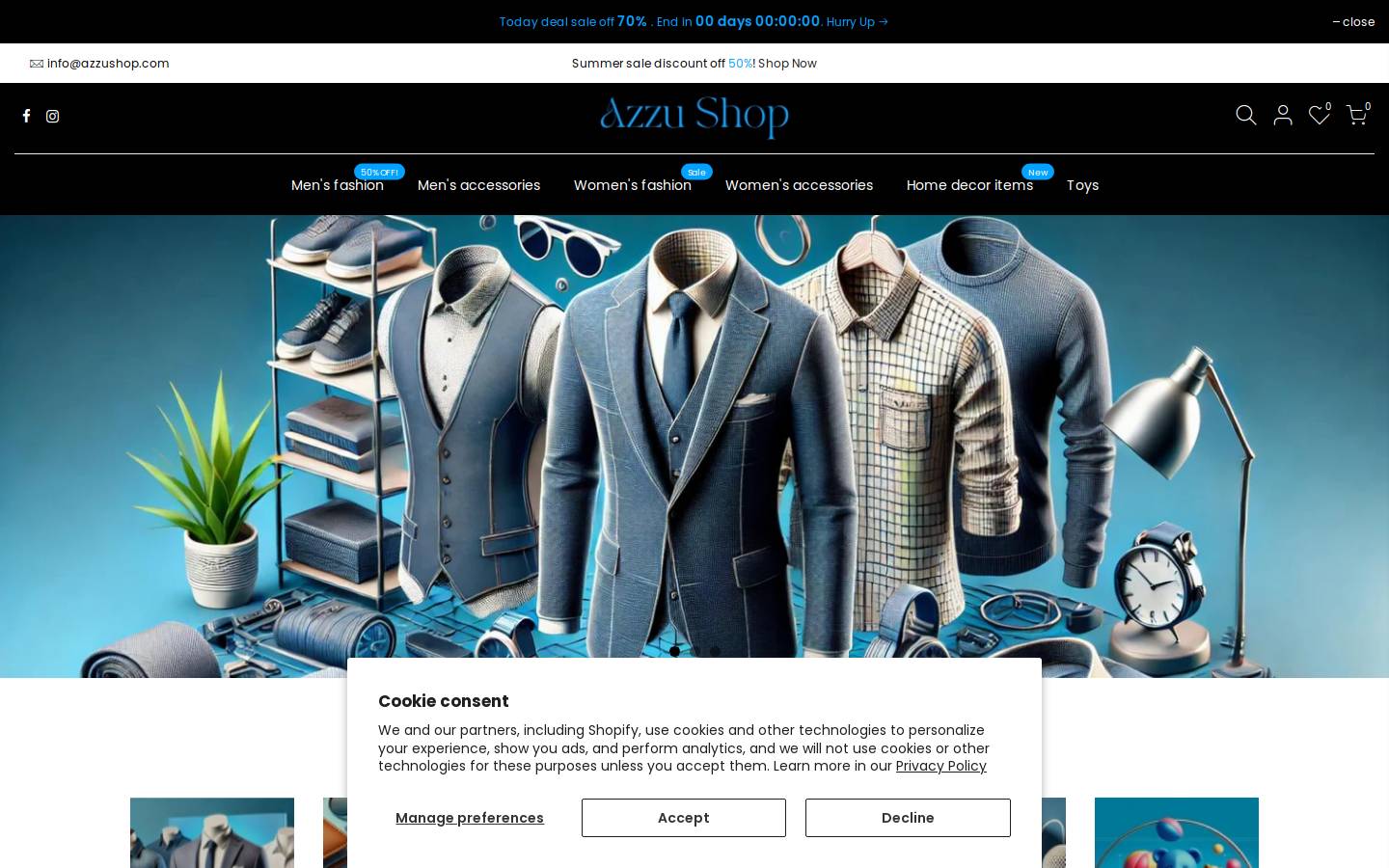 azzushop.com homepage screenshot