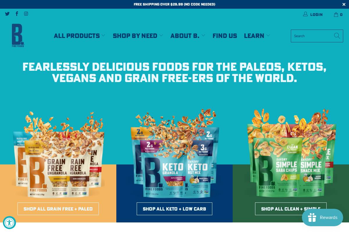 b-finefoods.com homepage screenshot