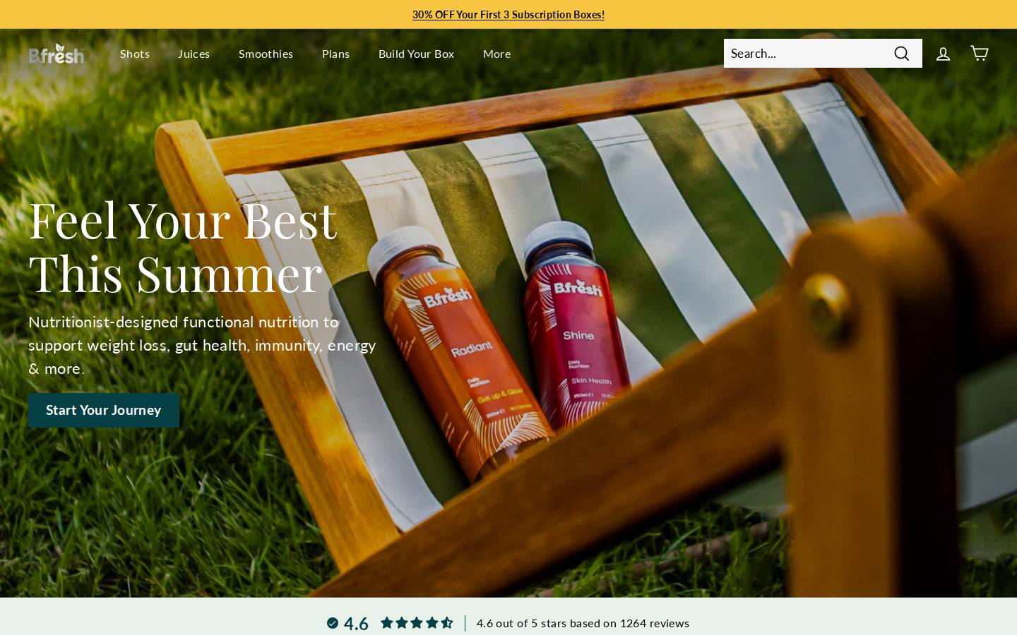 B.fresh homepage screenshot
