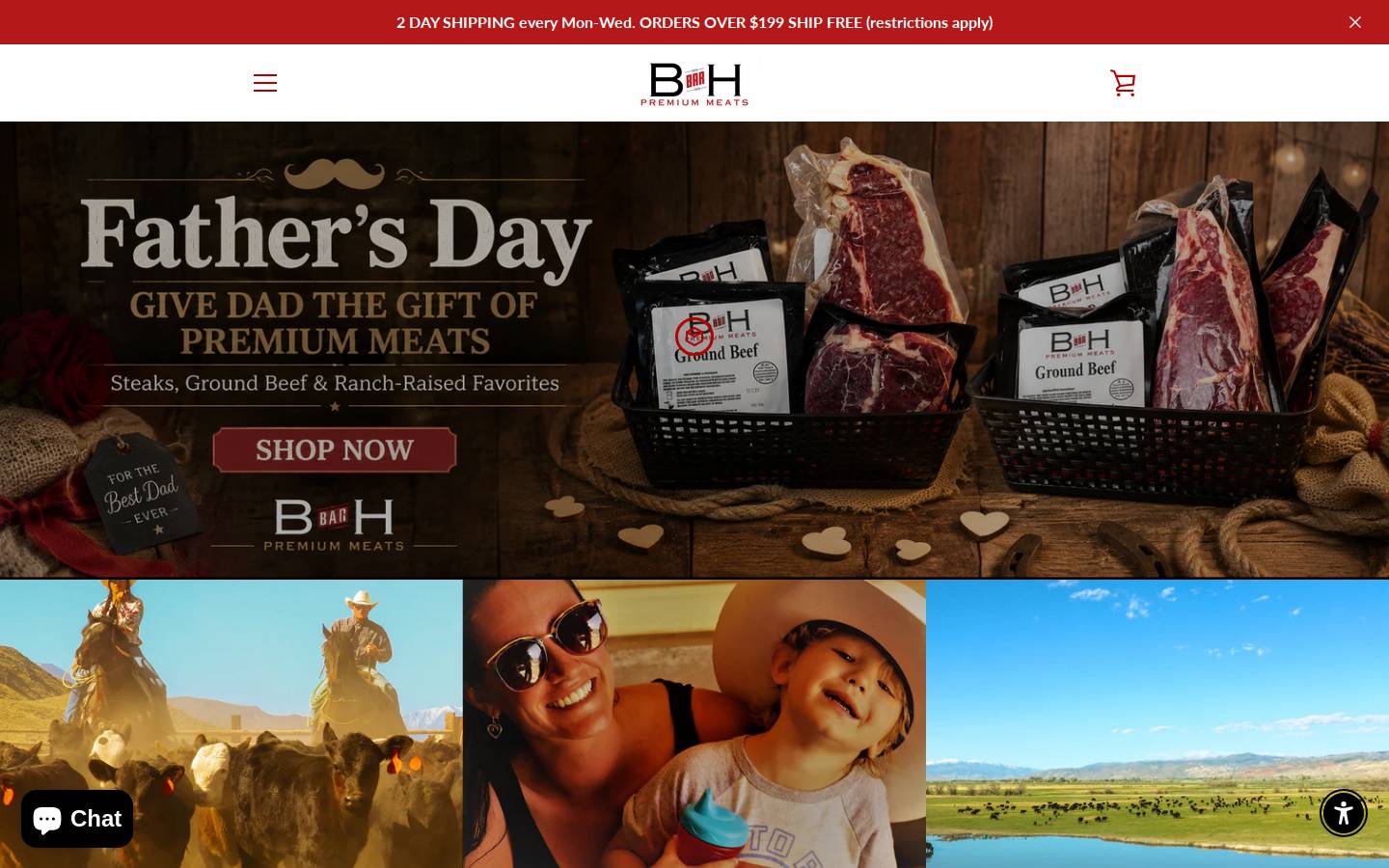 b-hpremiummeats.com homepage screenshot