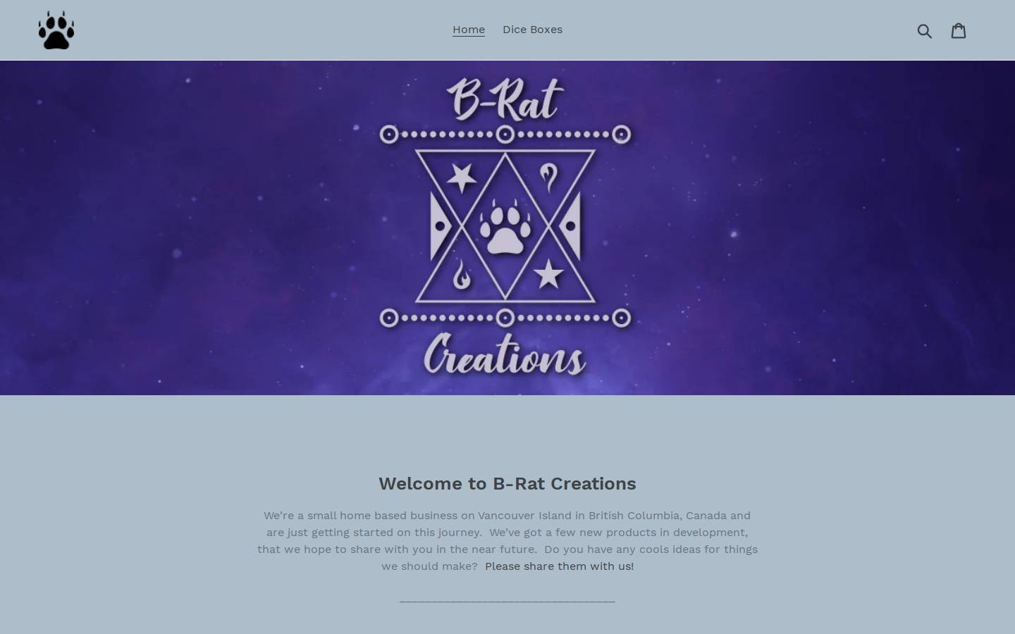 b-ratcreations.com homepage screenshot
