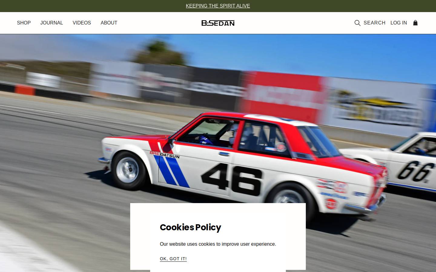 b-sedanvintageracing.com homepage screenshot