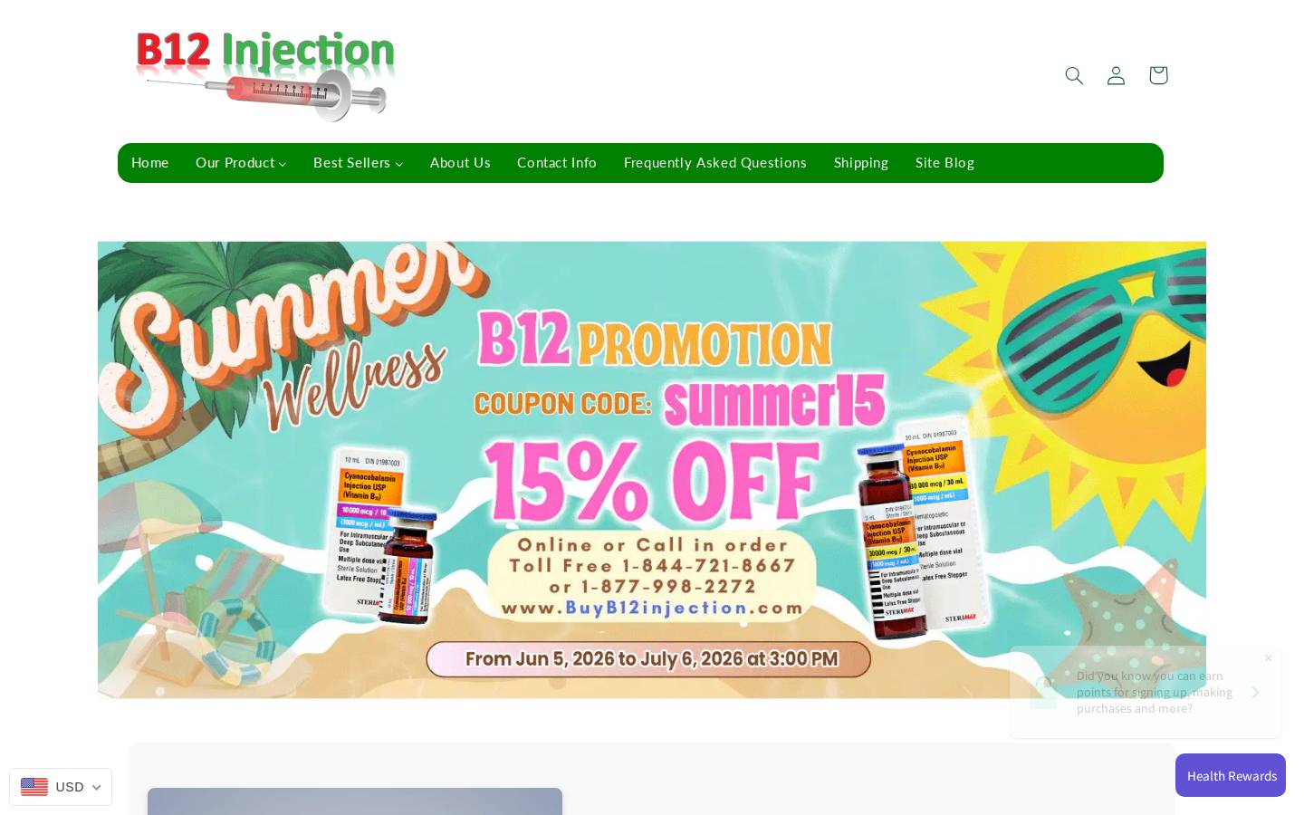 b12injectable.com homepage screenshot