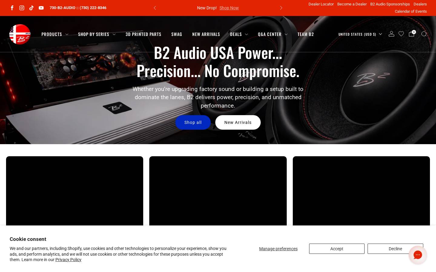 b2audiousa.com homepage screenshot