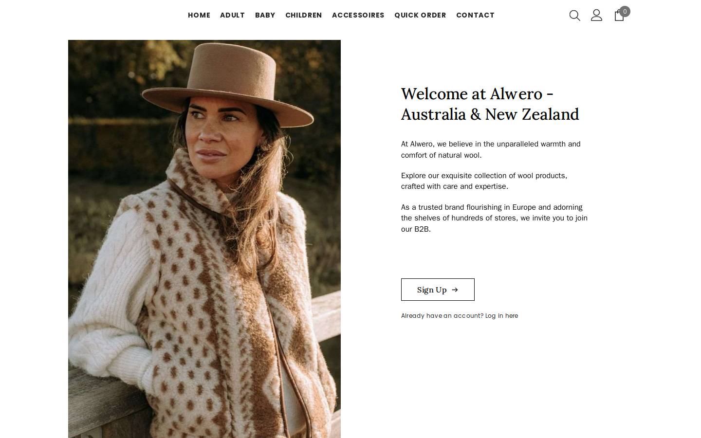 b2b-alwero.com homepage screenshot
