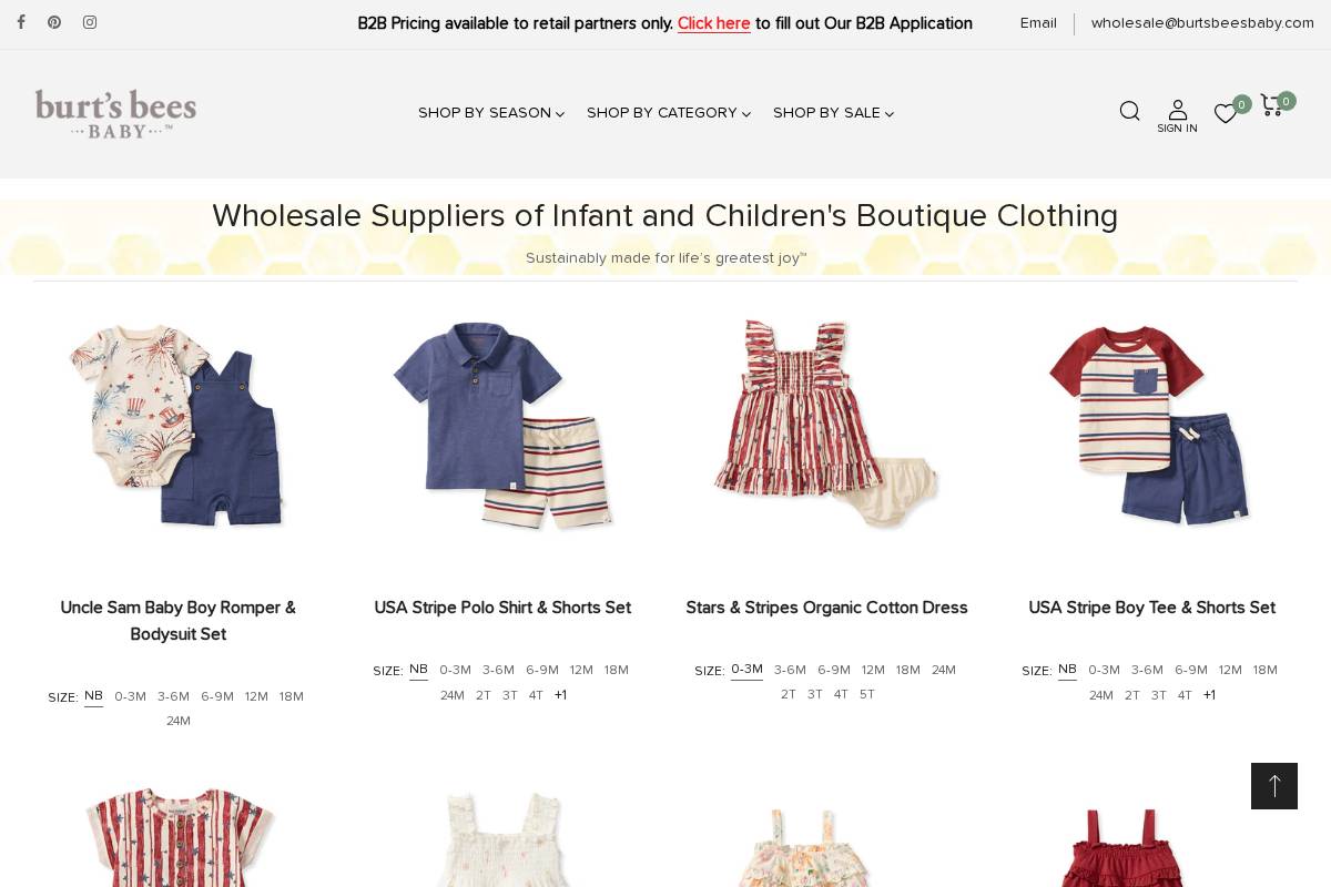 b2bburtsbeesbaby.com homepage screenshot