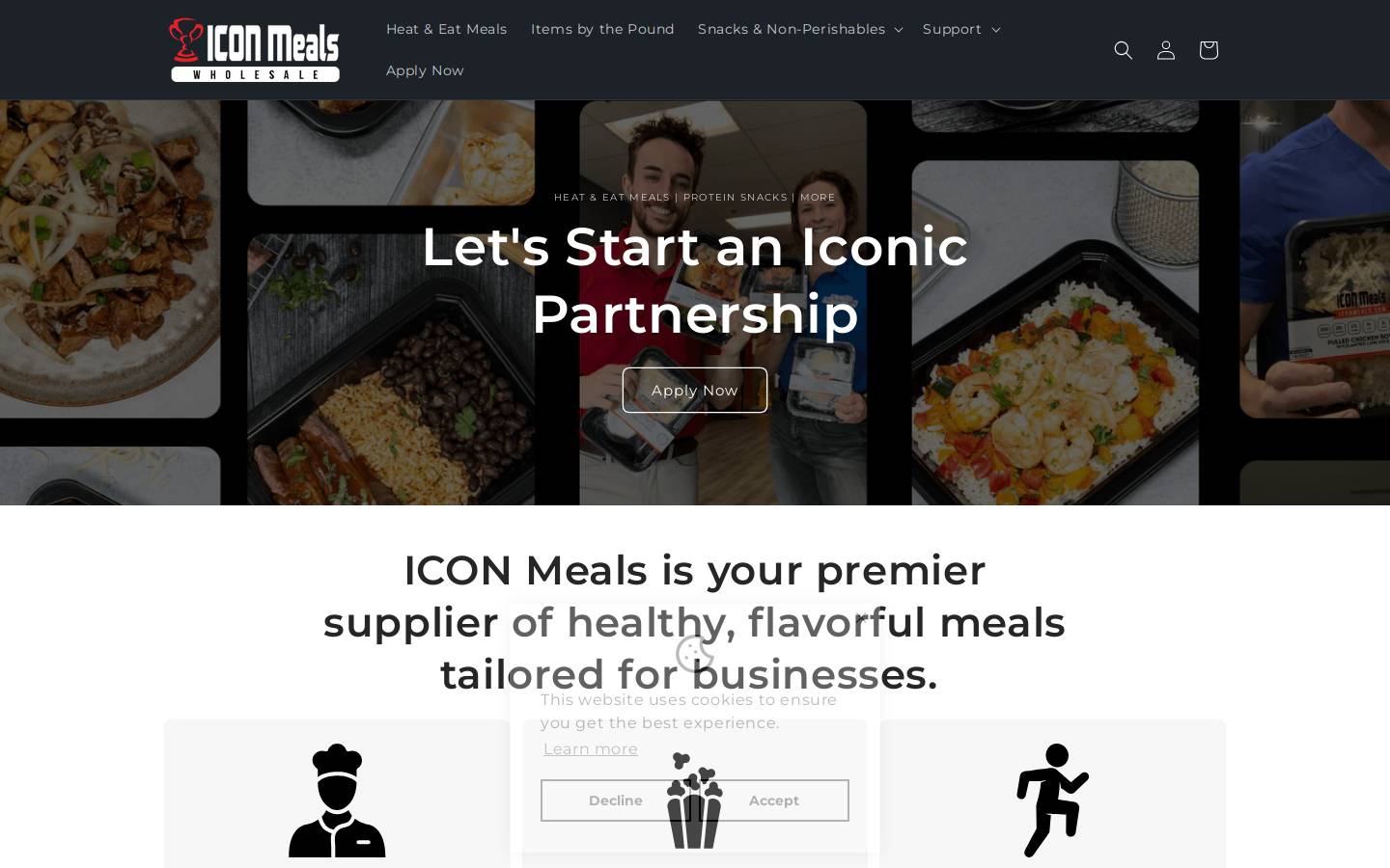 b2bmeals.com homepage screenshot