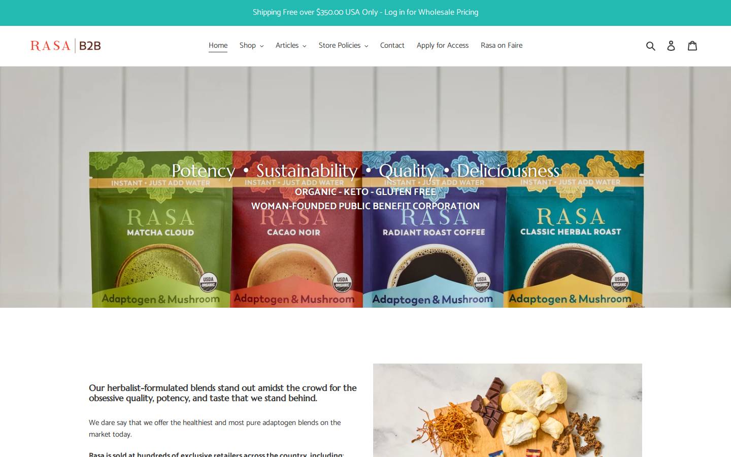 b2bwearerasa.com homepage screenshot